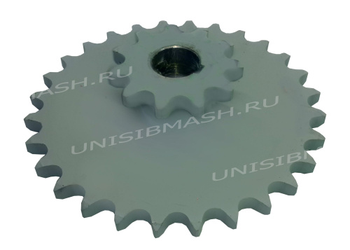 Блок звездочек ПМ 02.150 (Ведущий валец верхняя камера) z1/z2 - 28/11